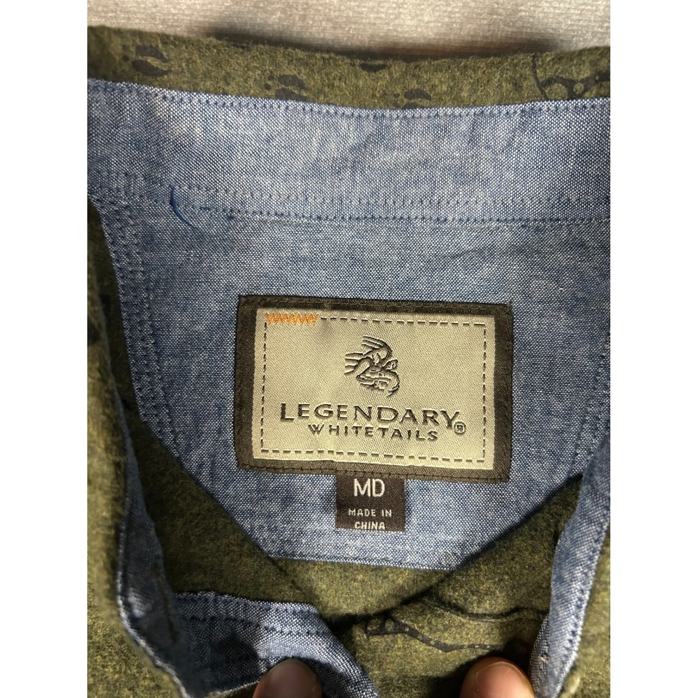 Legendary Whitetails Womens Olive Green Hunting Print Flannel Shirt Medium 6435 - Picture 3 of 8